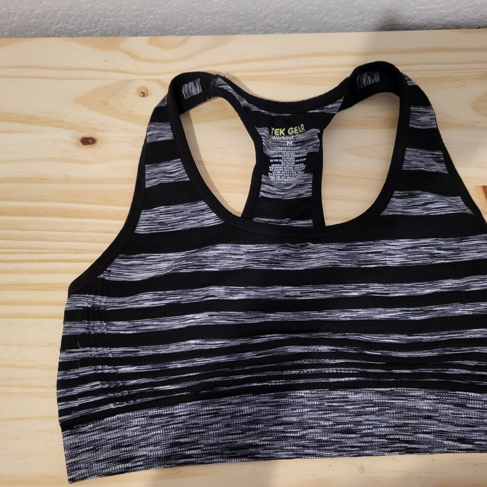 Tek Gear Workout Gear black and gray stripes